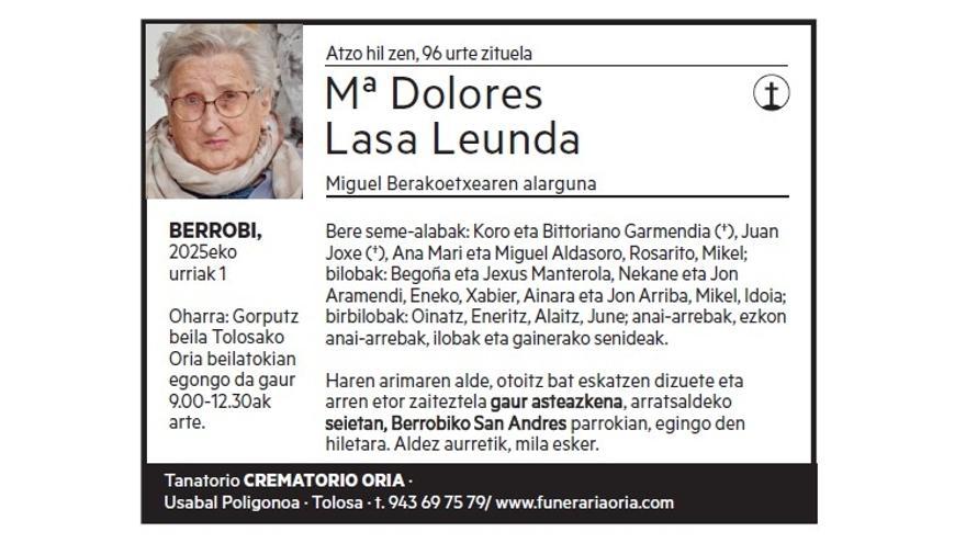 Mª DOLORES LASA LEUNDA