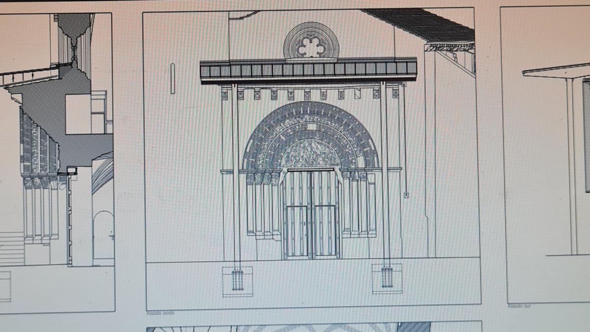 Recreación por ordenador en el proyecto de la portada que se va a colocar.