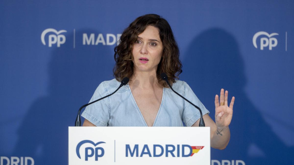 La presidenta de la Comunidad de Madrid y del PP de Madrid, Isabel Díaz Ayuso.