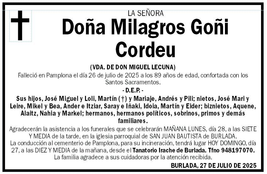 Milagros Goñi Cordeu