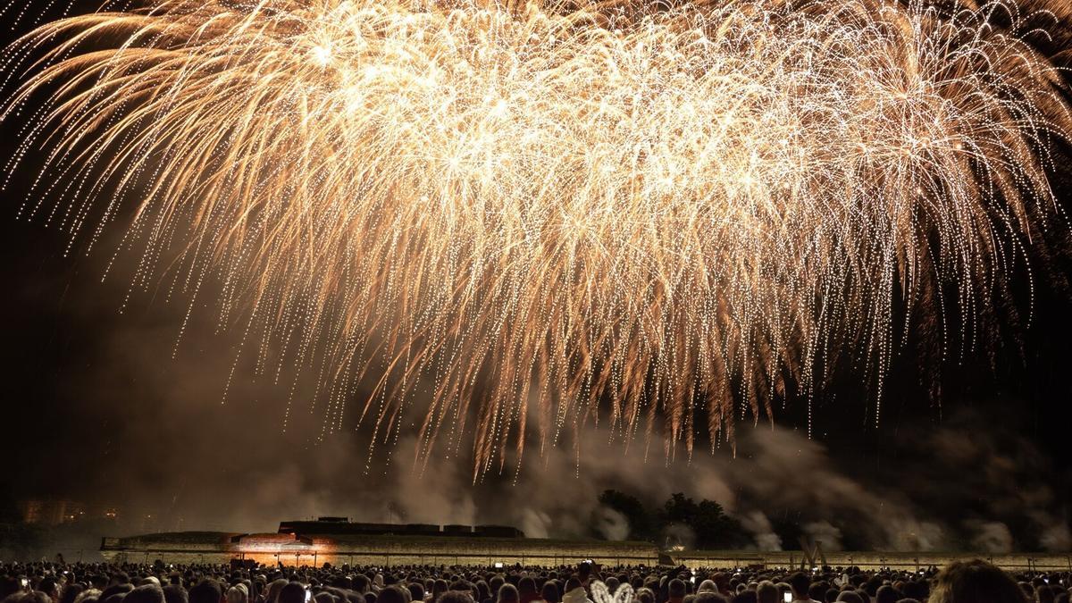 Imagen de los fuegos artificiales de San Fermín.