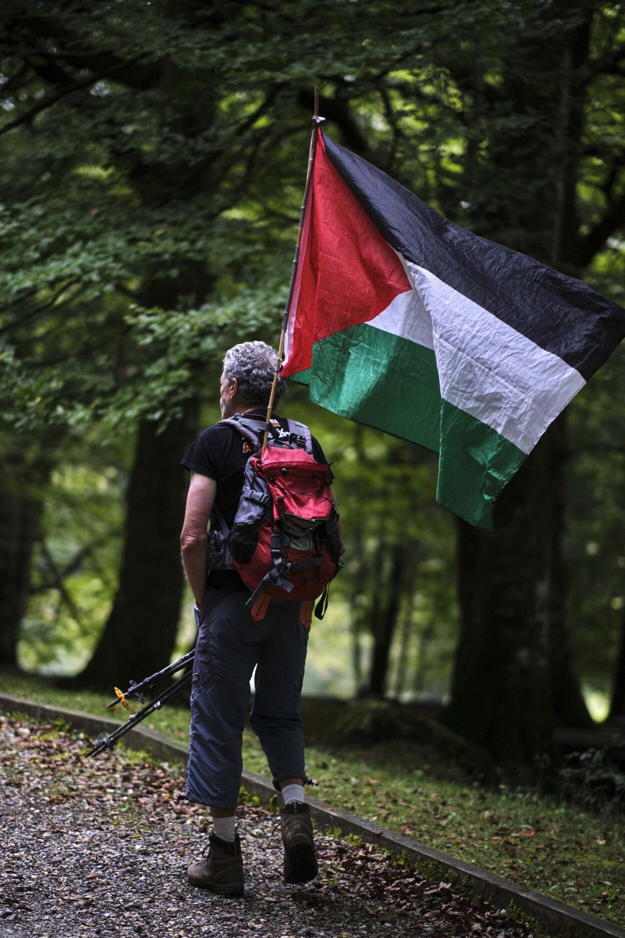 Fotos de la séptima etapa de la marcha propalestina por Navarra, desde Eltzaburu hasta Doneztebe
