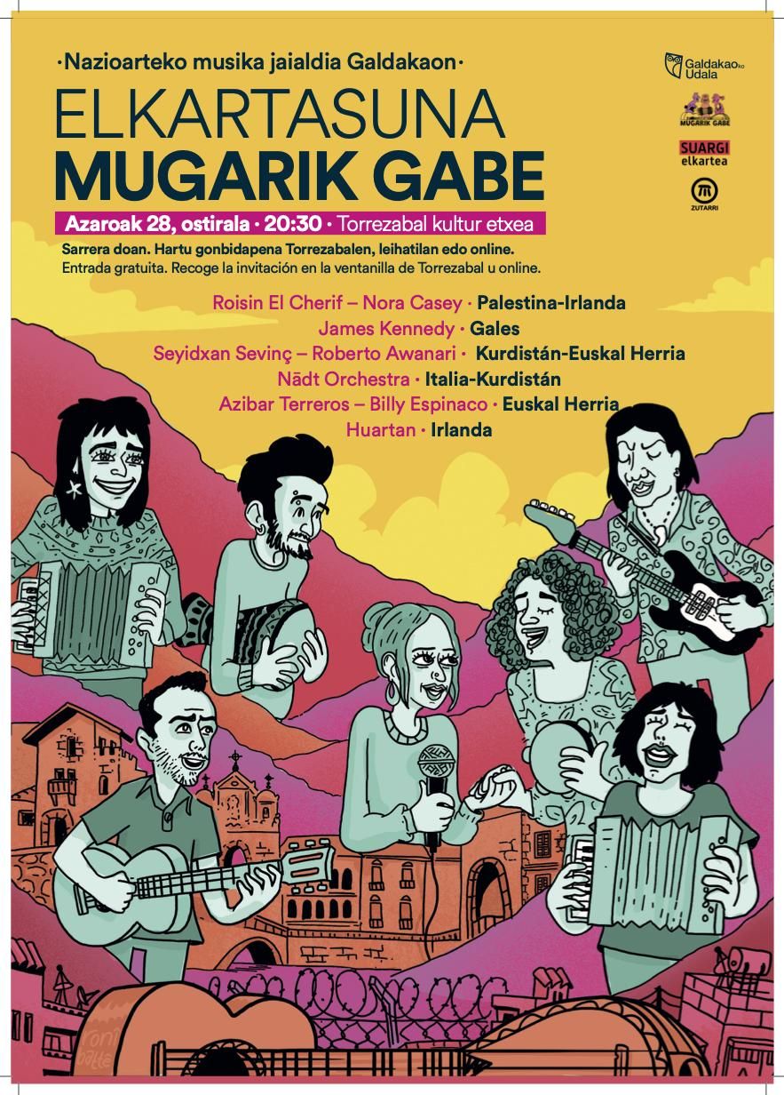 Cartel de artistas del concierto solidario de Galdakao