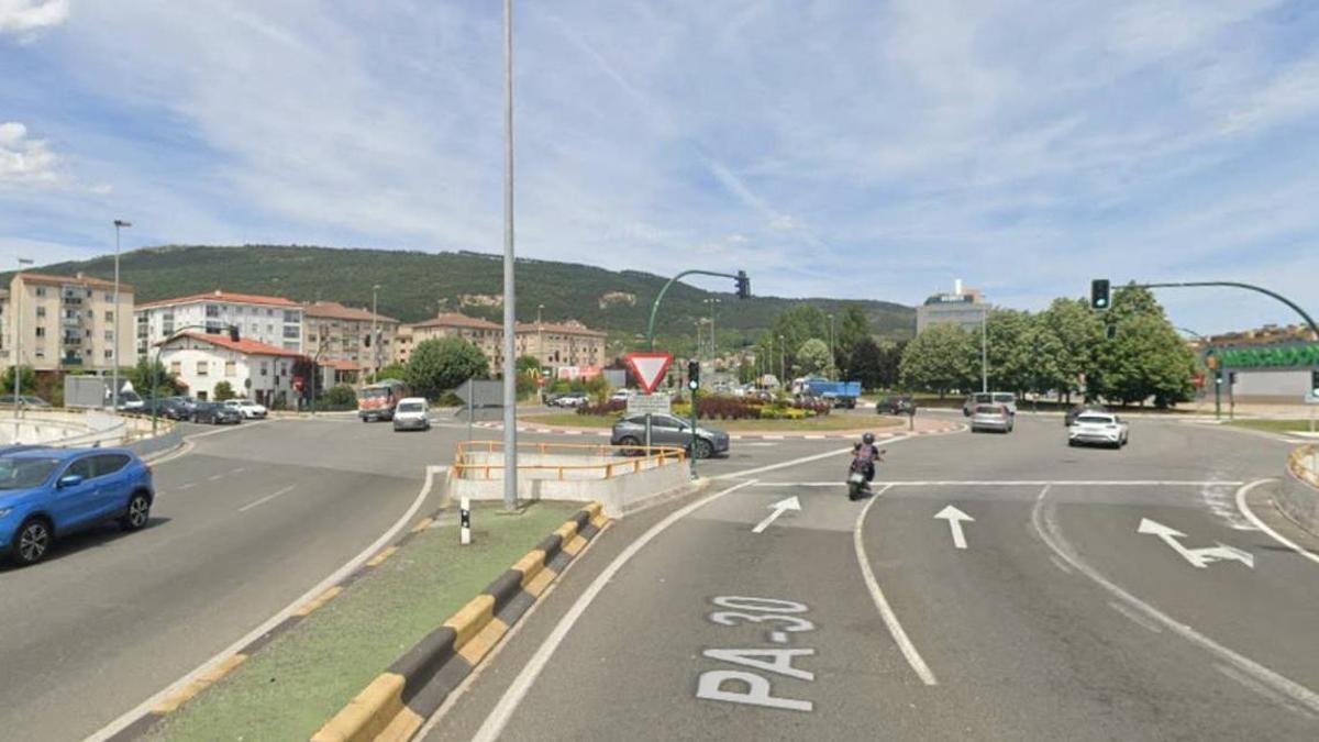 Imagen de la rotonda de la PA-30 en Berriozar