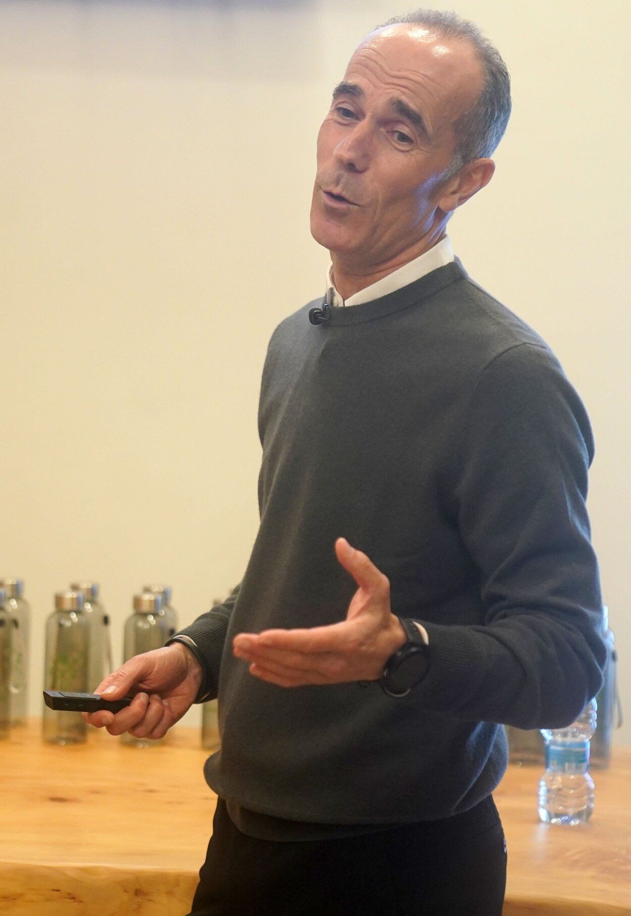 Román, durante su charla de la semana pasada.