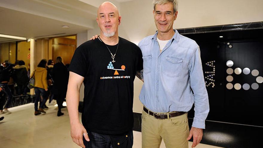 Iñaki Zubizarreta y Antonio Martín, antes de la conferencia. Foto: O. G.