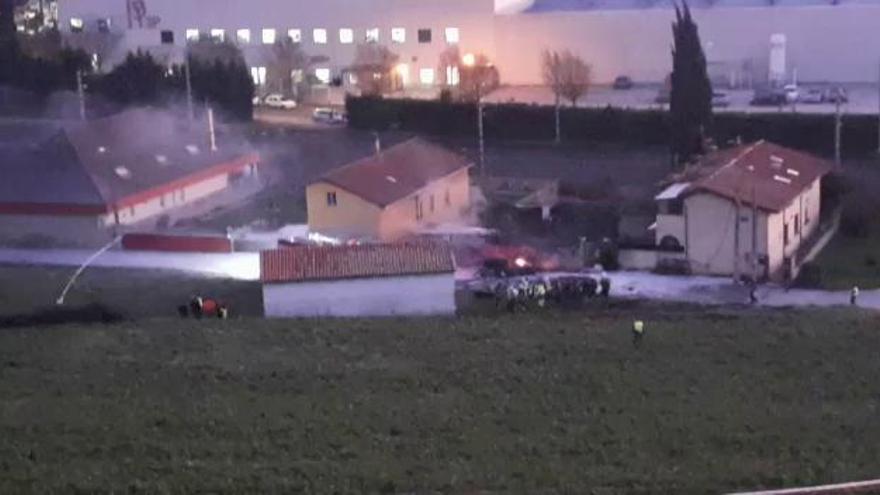 Imagen del accidente de una aeronave en Noáin