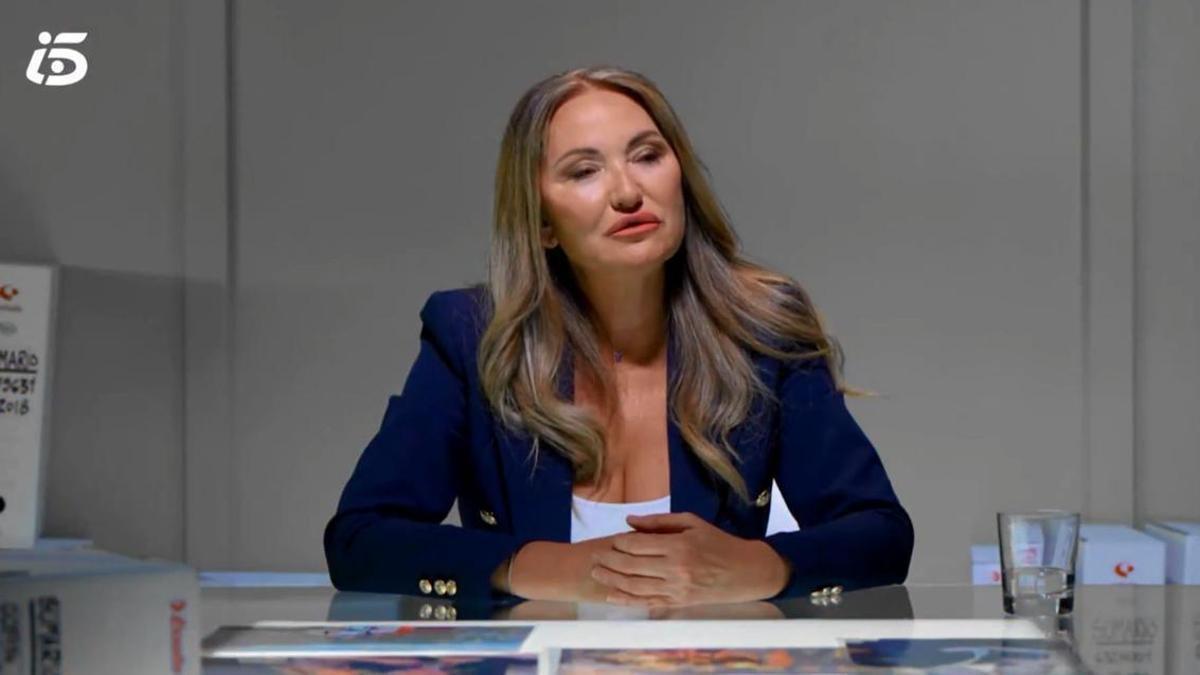 Carolina Perles, exmujer de José Luis Ábalos, durante su intervención en el programa de Telecinco.