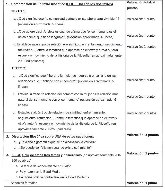 Segunda parte del examen.