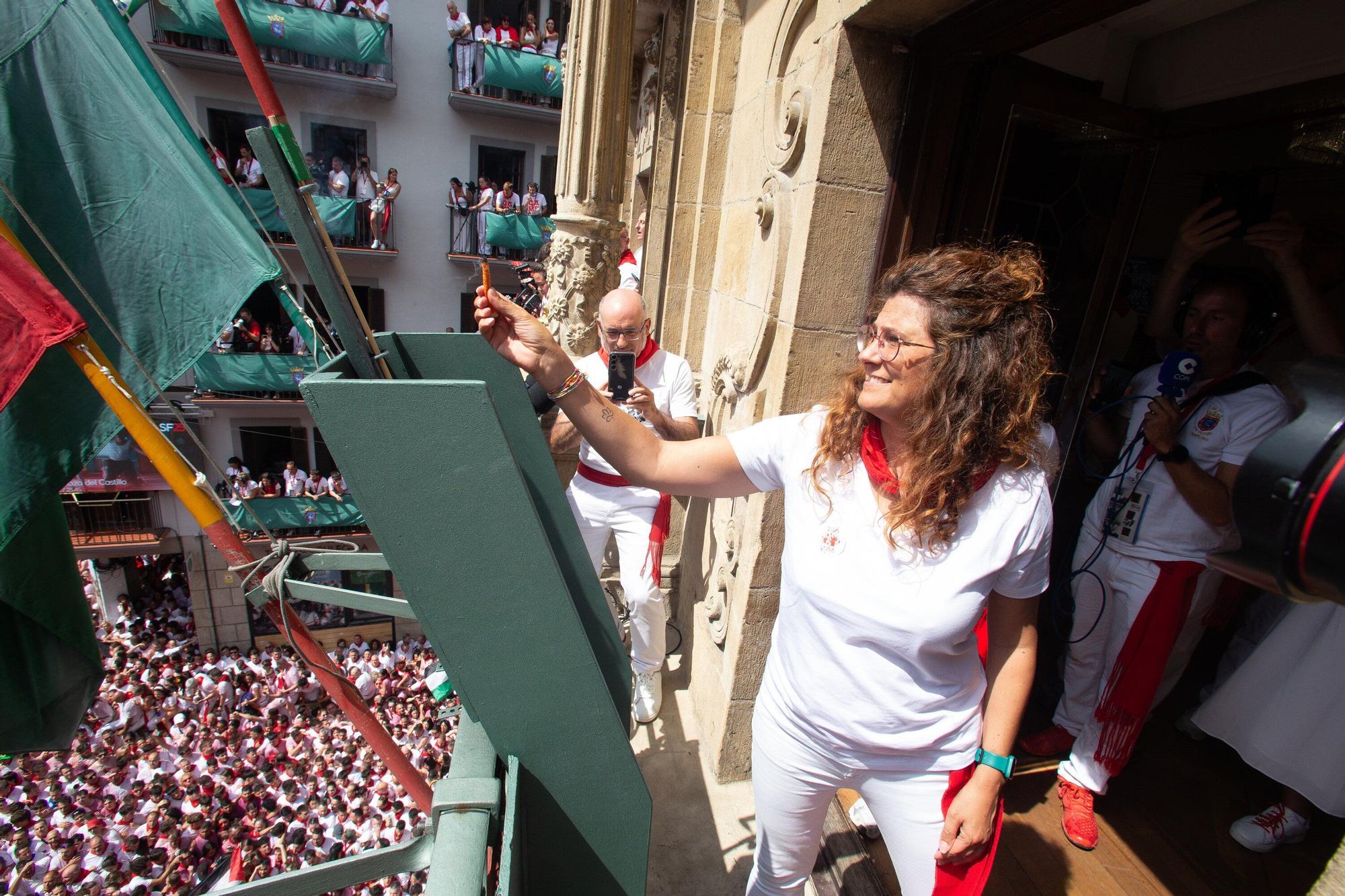 Fotos del  Chupinazo de San Fermín 2025 en Pamplona: ¡La fiesta más internacional se enciende con un grito solidario por Palestina!