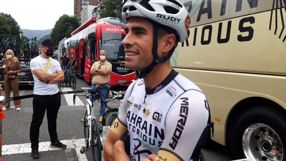 Mikel Landa, en la salida del Tour en Bilbao