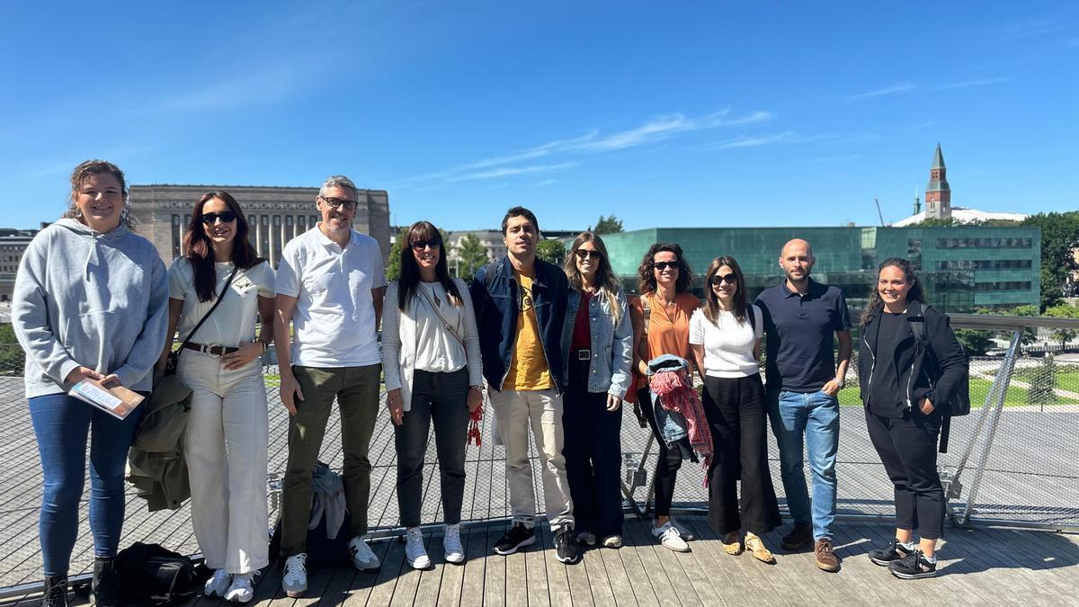 Foto de familia de la delegación vizcaina durante su visita a Finlandia