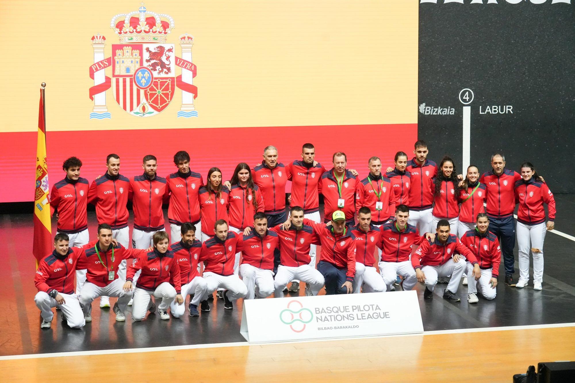 Inauguración de la Liga de Naciones de 36 metros en el frontón Bizkaia