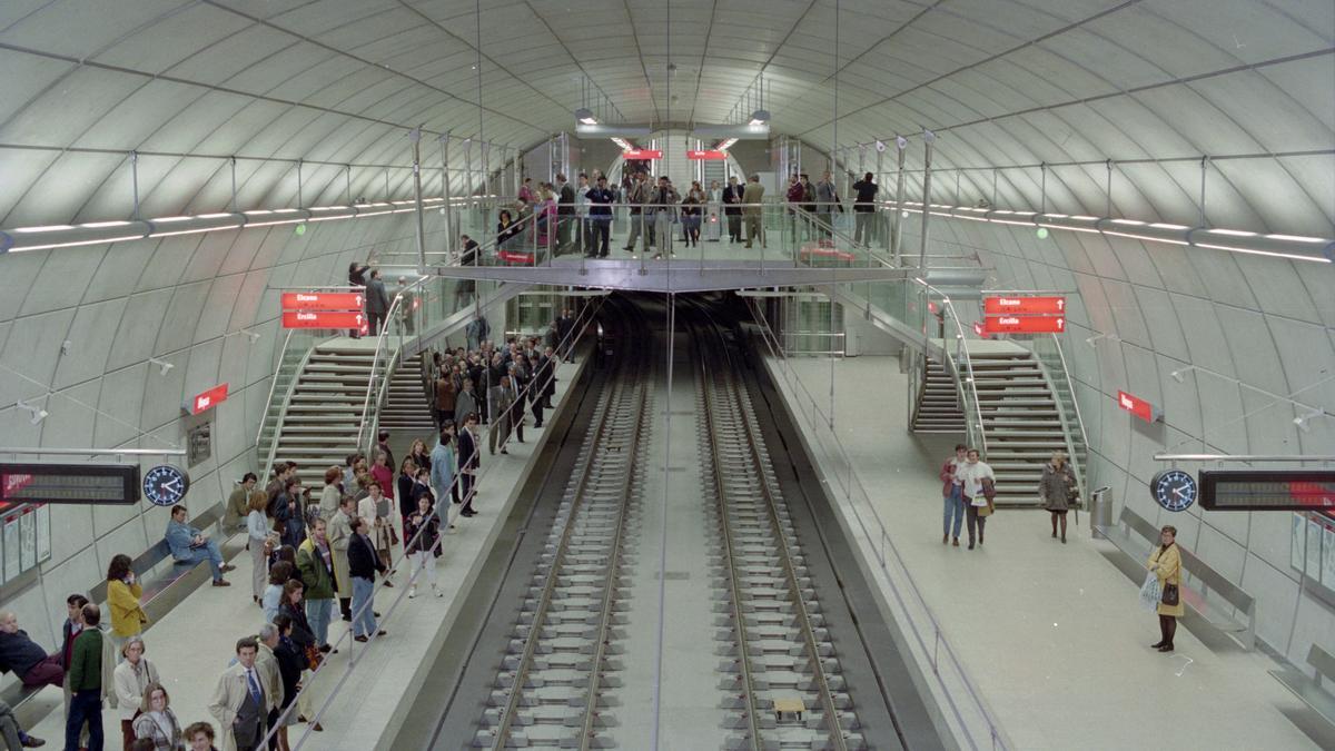Estación de Moyúa del metro de Bilbao, una de las más frecuentadas de la red.
