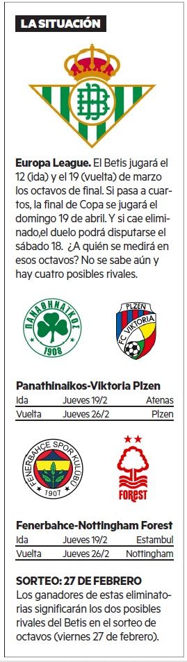 La situación del Betis en la Europa League y la influencia de esta en la fecha de la final copera.