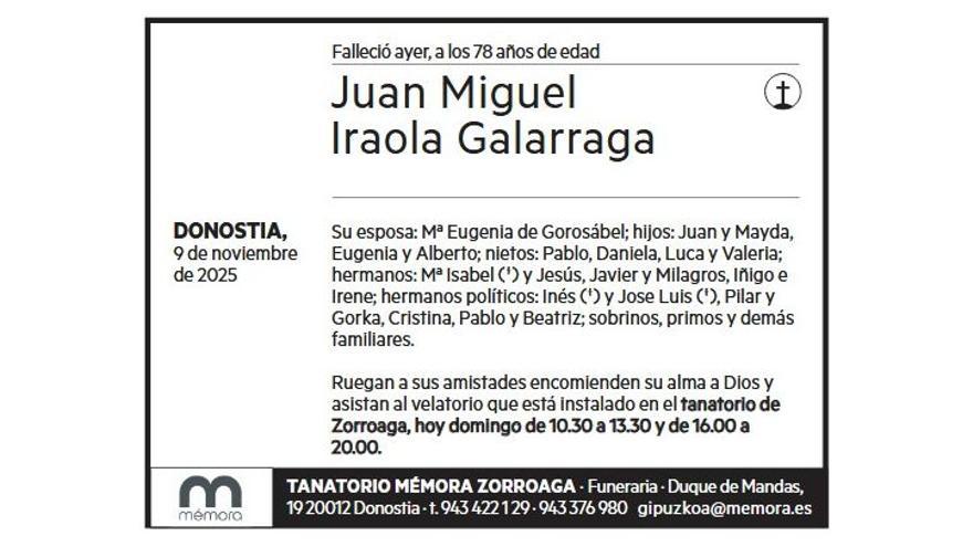 JUAN MIGUEL IRAOLA GALARRAGA