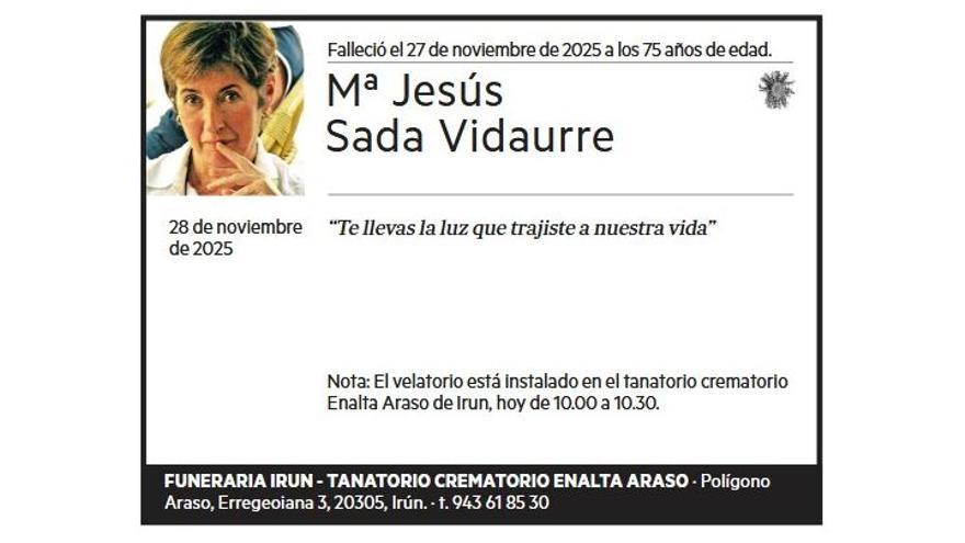 Mª JESUS SADA VIDAURRE