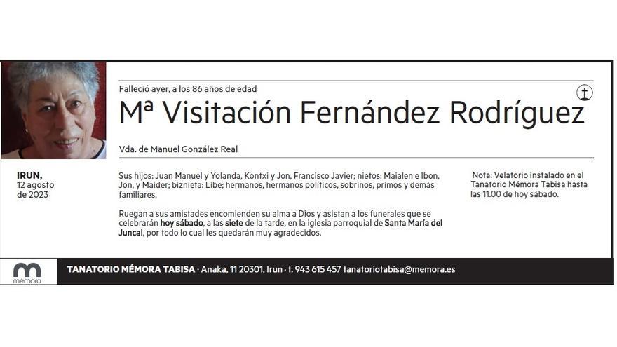 Mª VISITACION FERNANDEZ RODRIGUEZ