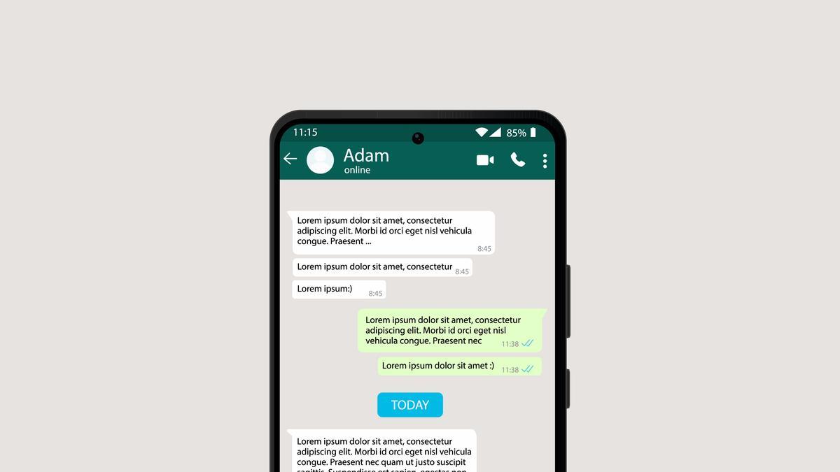 Conversación de Whatsapp en un teléfono móvil.