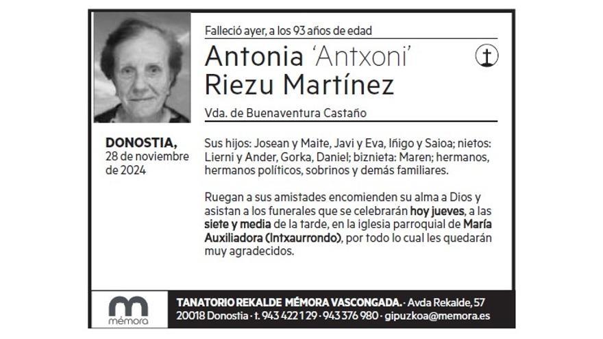ANTONIA RIEZU MARTINEZ