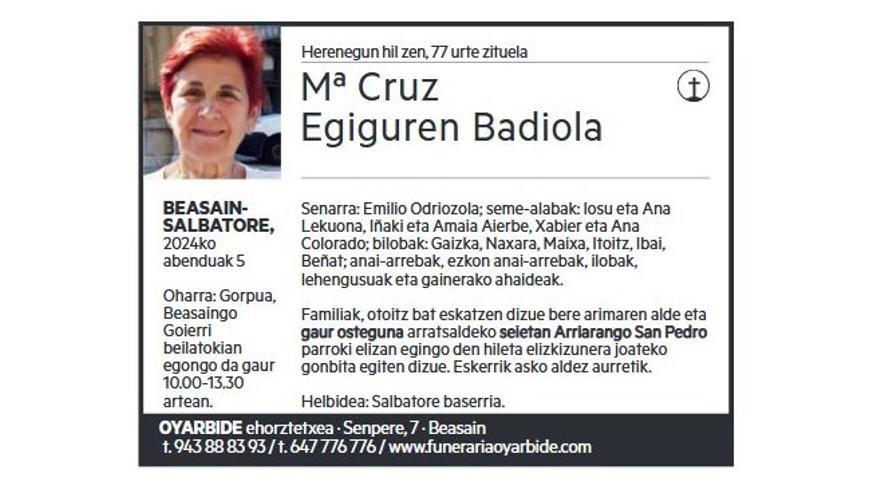 Mª CRUZ EGIGUREN BADIOLA