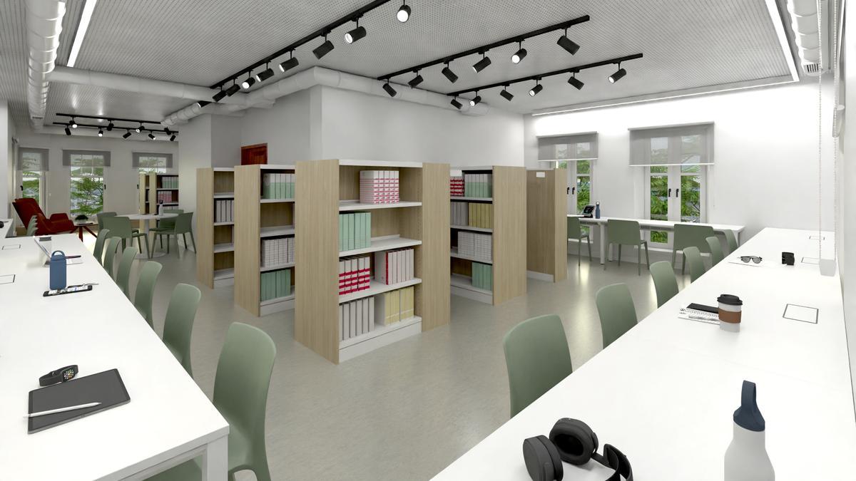 Así quedará la segunda planta de la futura biblioteca.