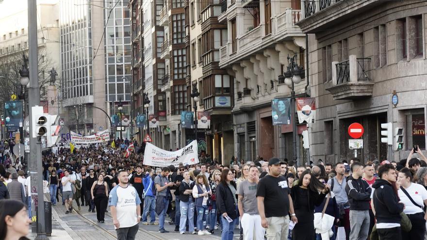 Manifestación en Bilbao por la huelga general