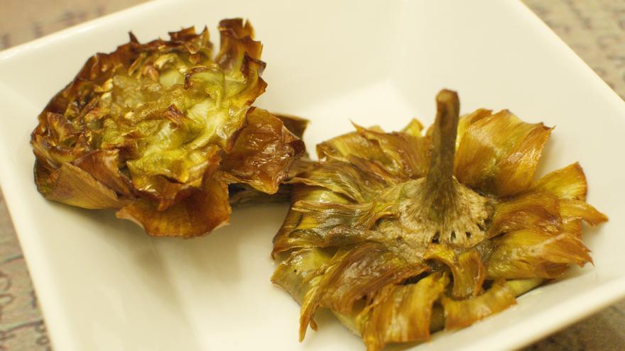 Menú fin de semana: alcachofas a la romana, pinsa de calabaza y pudin de manzana