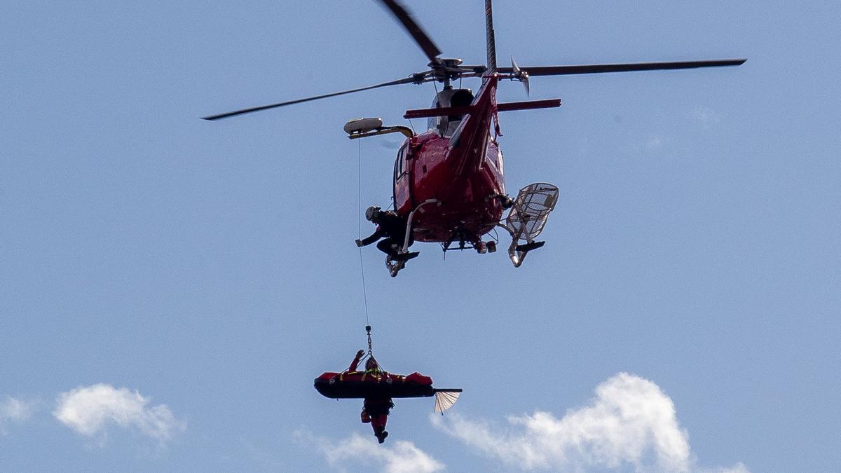 Helicóptero medicalizado de emergencias del Gobierno de Navarra.