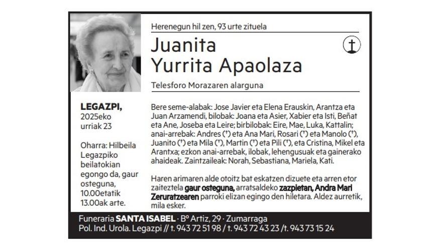 Juanita Yurrita Apaolaza