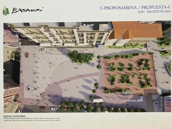 Tres proyectos para la nueva plaza San Fausto de Basauri