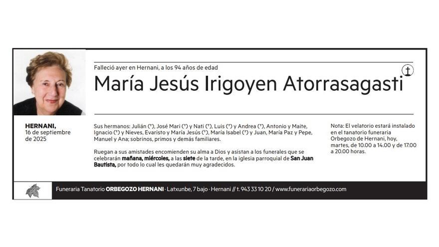 María Jesús Irigoyen Atorrasagasti
