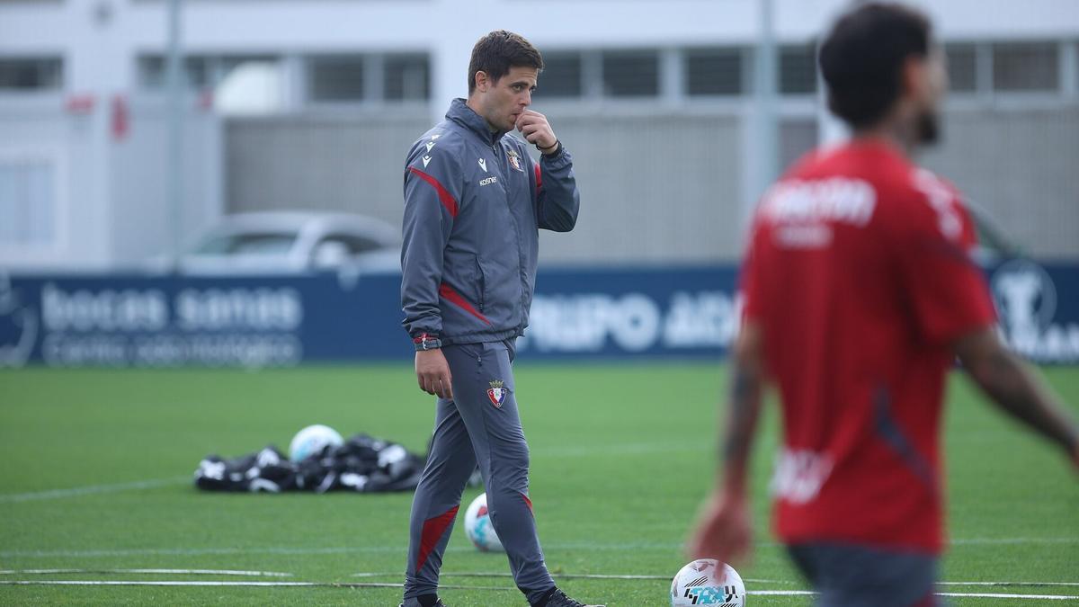 Alessio Lisci, en un entrenamiento en Tajonar.