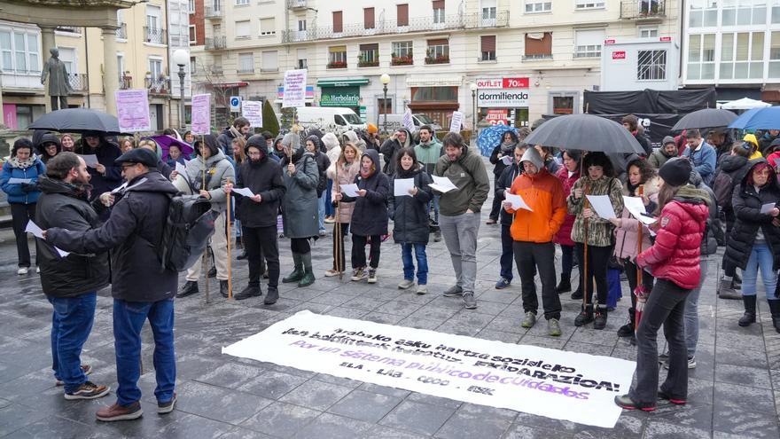 En imágenes: Protesta de los trabajadores en huelga del sector de Intervención Social