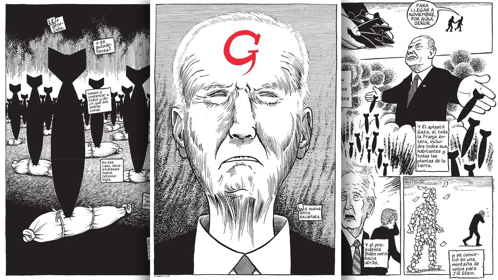 Viñetas de ‘La guerra de Gaza’, de Joe Sacco, publicado por Reservoir Books.
