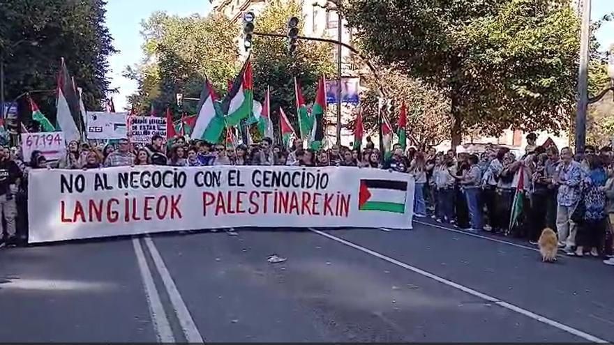 Manifestación en Bilbao en apoyo al pueblo palestino