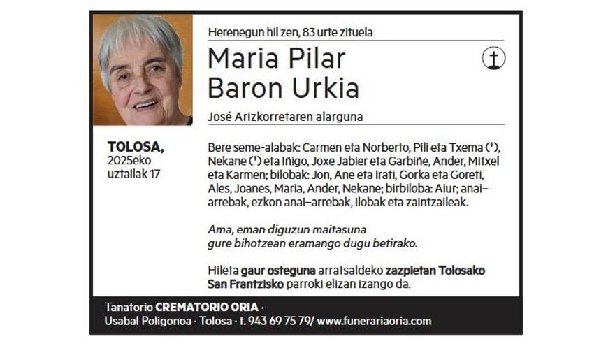 MARIA PILAR BARON URKIA