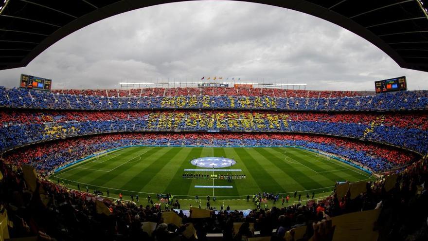 Imagen del Camp Nou durante el partido entre Barcelona y Real Madrid.