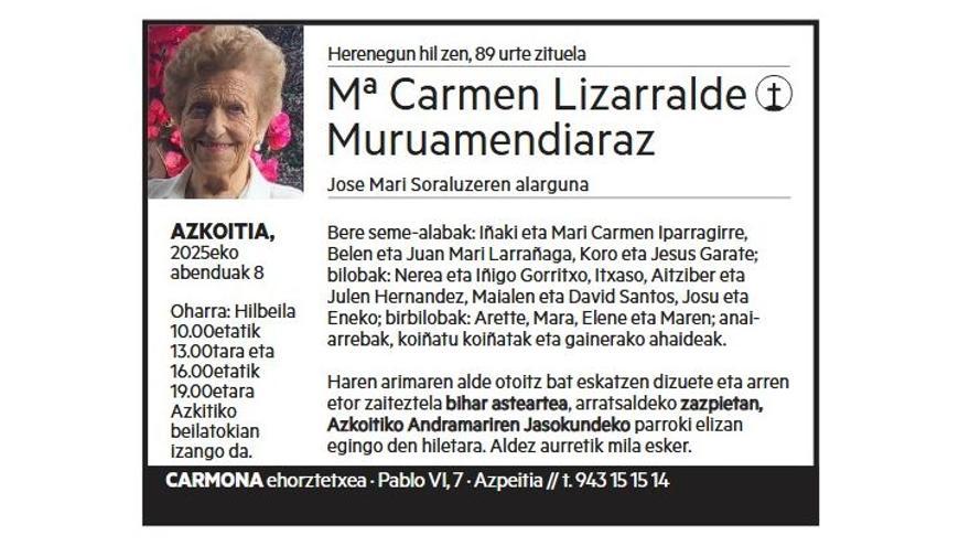 Mª CARMEN LIZARRALDE MURUAMENDIARAZ