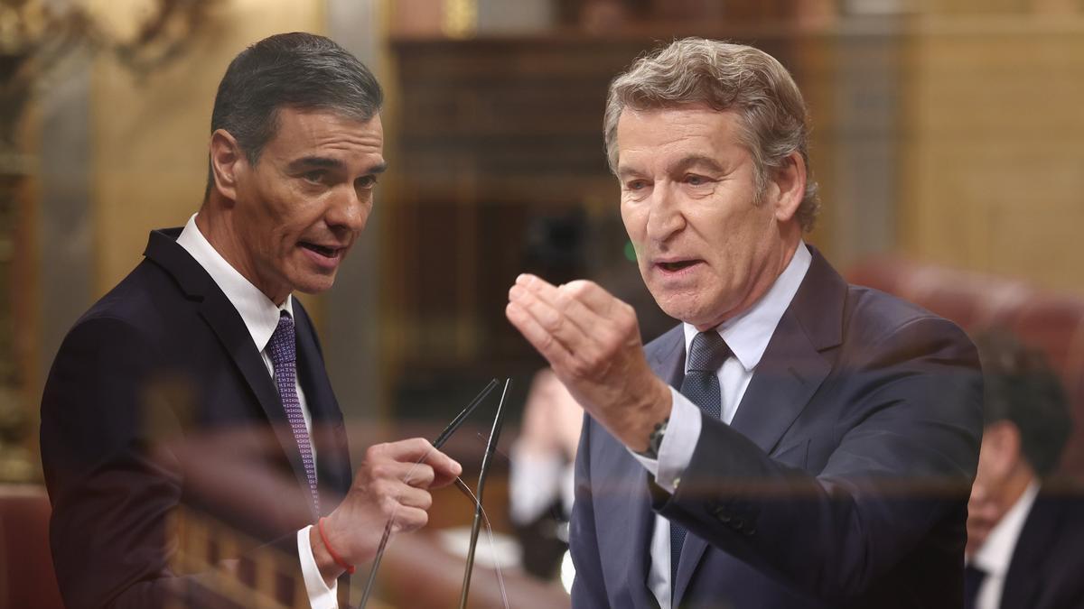 Sánchez y Feijóo este miércoles en el Congreso de los Diputados.