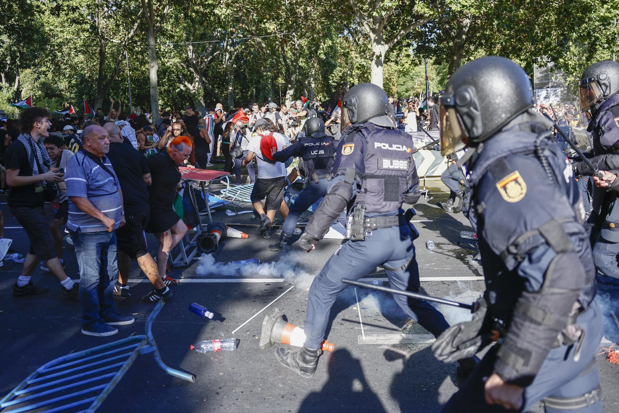 Cargas policiales en Madrid contra los manifestantes propalestina