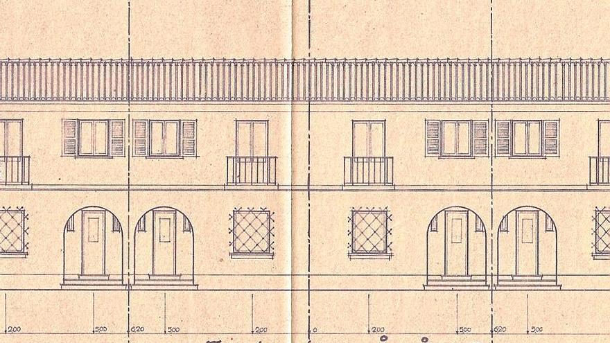 Otra de las fachadas de las viviendas que se iban a construir.