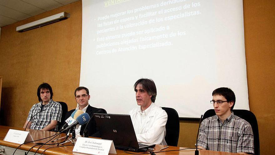 Mikel Auzmendi, Luis Serrano, José Andonegui y Aitor Eguzkiza, ayer en la presentación.