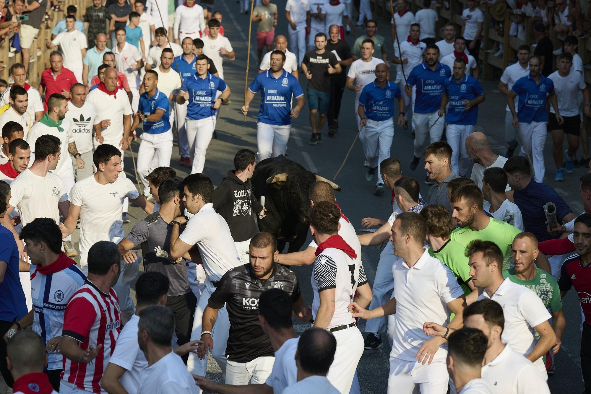Fotos del primer encierro de fiestas de Tafalla