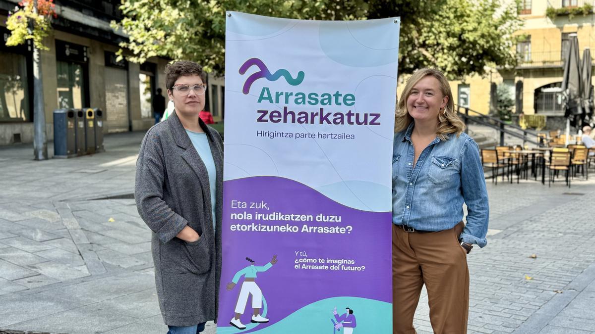 La alcaldesa, Maider Morras, anunciando el proceso &#039;Cambia la mirada, transforma la ciudad&#039; que hará una radiografía de Arrasate bajo el prima de género.