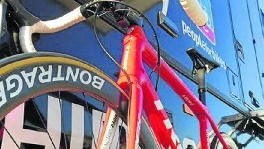 La bicicleta de Markel Irizar con frenos de disco.
