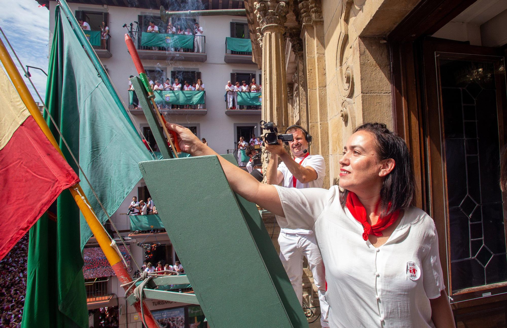 Fotos del  Chupinazo de San Fermín 2025 en Pamplona: ¡La fiesta más internacional se enciende con un grito solidario por Palestina!