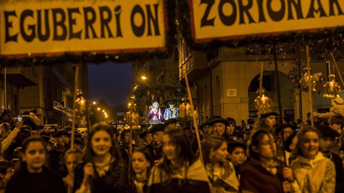 Olentzero, en las calles de Pamplona