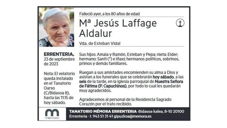 Mª JESUS LAFFAGE ALDALUR