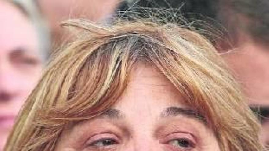 La madre de Nagore durante una concentración.